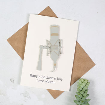 Personalised Microphone Father's Day Card, 2 of 2