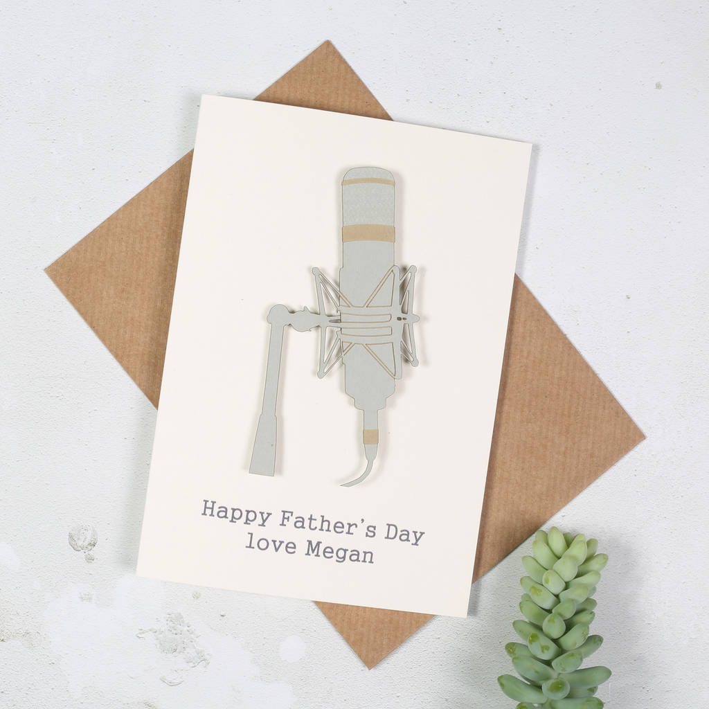 Personalised Microphone Father's Day Card By Bombus