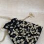 Black Handcrafted Embroidered Potli Bag/Wrist Bag, thumbnail 5 of 5