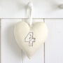 Personalised 4th Linen Wedding Anniversary Heart, thumbnail 1 of 9