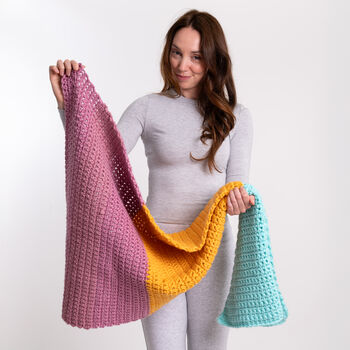 Beginners Stripe Blanket Crochet Kit, 3 of 11