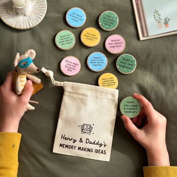 Personalised Daddy And Me Memory Making Idea Tokens Bag, 3 of 5