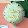 Salam Baby Round Foil Balloon Mint And Gold, thumbnail 1 of 2