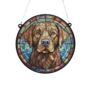 Labrador Chocolate Stained Glass Effect Suncatcher, thumbnail 2 of 6