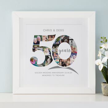 Personalised Golden Wedding Anniversary Collage, 5 of 9