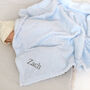 Personalised Blue Waffle Blanket Elephant Comforter Set, thumbnail 5 of 8