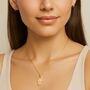 Personalised 9ct Gold Hamsa Pendant With Pavé Cz Stones, thumbnail 3 of 8