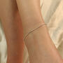 925 Silver This Slim Thread Thin Payal Anklet, thumbnail 3 of 11