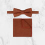 Wedding Handmade 100% Cotton Suede Tie In Burnt Orange, thumbnail 7 of 7