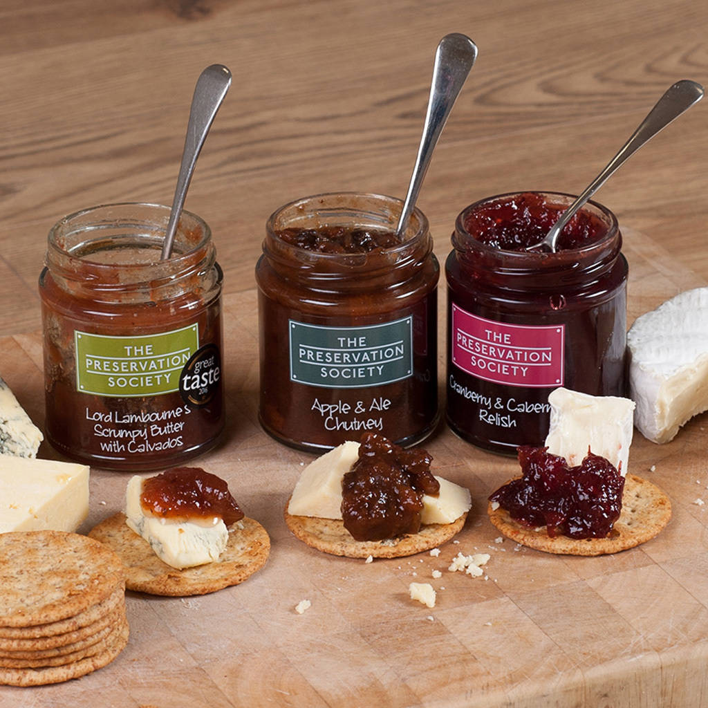 luxury artisan cheese chutney trio by the preservation society