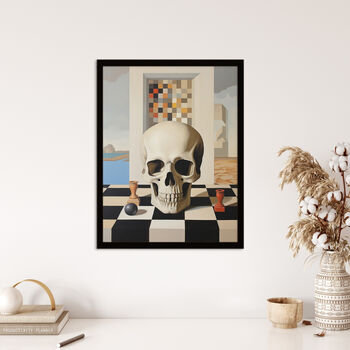 Make Your Move Gothic Skull Chess Player Wall Art Print, 4 of 6