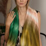 Green Ombré Printed Scarf — Personalised Gift Card And Gift Box Option, thumbnail 2 of 10