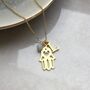 Gold Vermeil Hamsa Hand Personalised Necklace, thumbnail 1 of 5