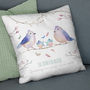 Personalised Bird Family Faux Suede / Cotton Cushion, thumbnail 5 of 10