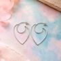 Contemporary Heart Drop Earrings, thumbnail 1 of 6