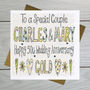 Personalised Golden Wedding Anniversary Card, thumbnail 1 of 2