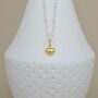 Silver Ball Chain Necklace With Gold Plate Petite Heart, thumbnail 2 of 3
