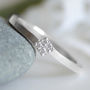 Micro Pave Diamond Engagement Ring With Four Diamonds, thumbnail 1 of 7