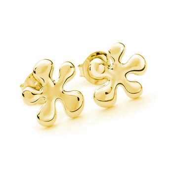 Designer Large Splash Studs In 18ct Gold Vermeil, 2 of 2