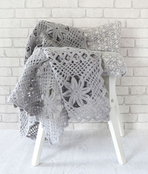 Luxury Crochet Soft Lambswool Lace Throw Kit, 3 of 7