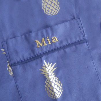 Women's Personalised Cotton Pineapple Pyjamas, 3 of 4