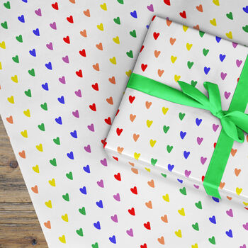 Rainbow Heart Wrapping Paper, Lgbt Valentine Paper, 3 of 3