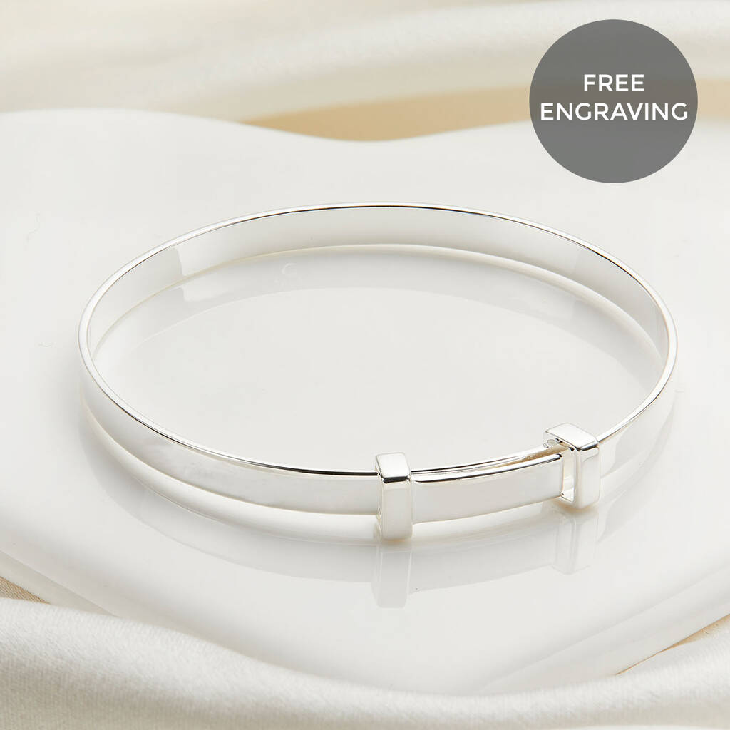 Personalised Baby's Sterling Silver Christening Bangle, 1 of 8