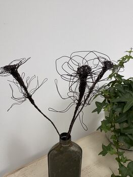 Three Handmade Wire Anemone Stems, 5 of 11
