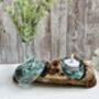 Molten Glass Mini Vase And Tealight Set On Teak Root Base, thumbnail 1 of 12