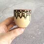 Set Of Two Tequila Ceramic Shot Glasses In Beige Colour, thumbnail 3 of 4