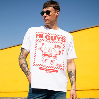 Hi Guys Men’s Burger Graphic T Shirt, 2 of 3
