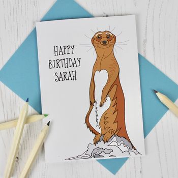 Meerkat Personalised Birthday Card, 2 of 2