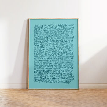 Piano Man Billy Joel, Song Lyrics Wall Art, 7 of 11