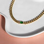 Cuban Chain Necklace With Green Stone, thumbnail 3 of 5
