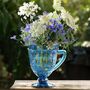 Sapphire Blue Pitcher Jug Flower Vase, thumbnail 1 of 9