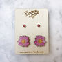 Birth Flower And Crystal Birthstone Stud Earring Set, thumbnail 8 of 12