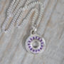 Pave Amethyst Necklace With Recycled Sterling Silver, thumbnail 2 of 5