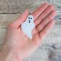 Handmade Glass Halloween Ghost Brooch, thumbnail 6 of 7