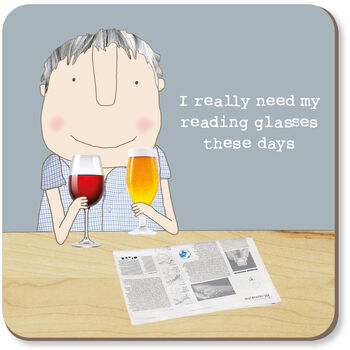 Reading Glasses Boy Coaster | Gift For Him, 2 of 2
