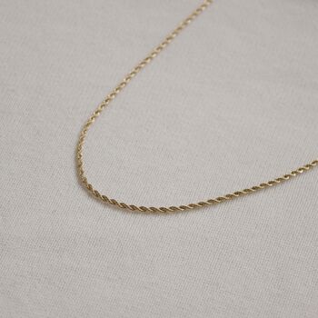 18 K Gold Plated Rope Chain Necklace, 4 of 5