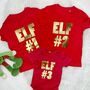 Three Little Elves Matching Kids T Shirt And Babygrow, thumbnail 1 of 2