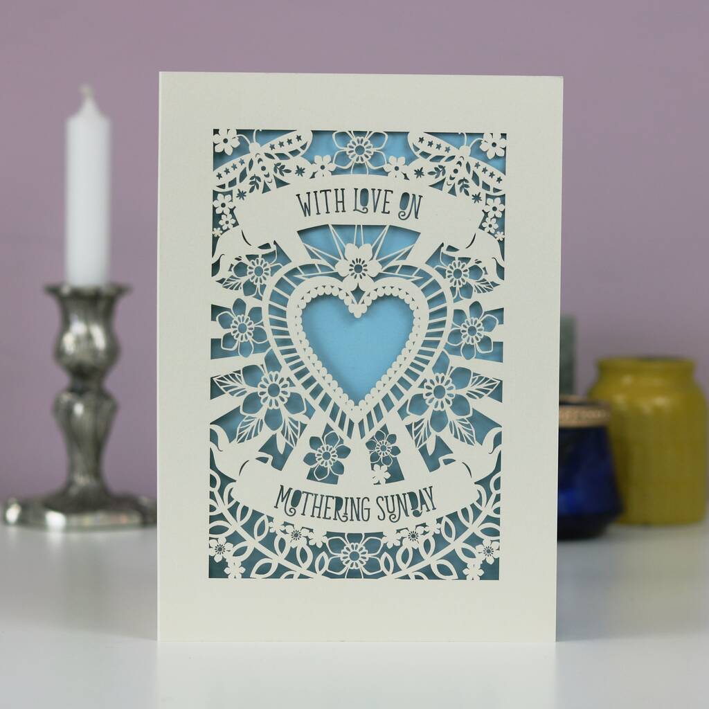With Love On Mothering Sunday Papercut Card, 1 of 2