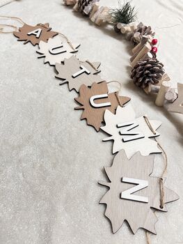 Autumn Bunting Wooden Autumnal Home Decoration Garland, 9 of 12