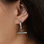 Chunky Gold T Bar Hoop Earrings, thumbnail 2 of 3