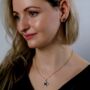 White Enamel Clover Necklace And Earring Set, thumbnail 2 of 7