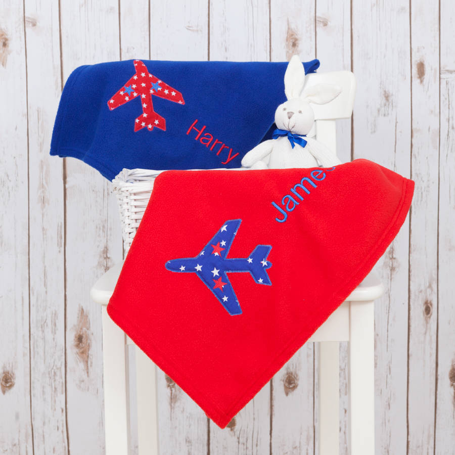 Personalised Plane Cosy Baby Blanket By Betty Bramble