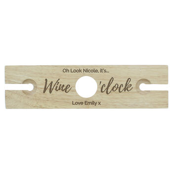 Personalised Wine O'clock Wine Glass And Bottle Holder, 5 of 5