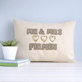 Personalised Wedding Or Anniversary Cushion Gift, 3 of 11