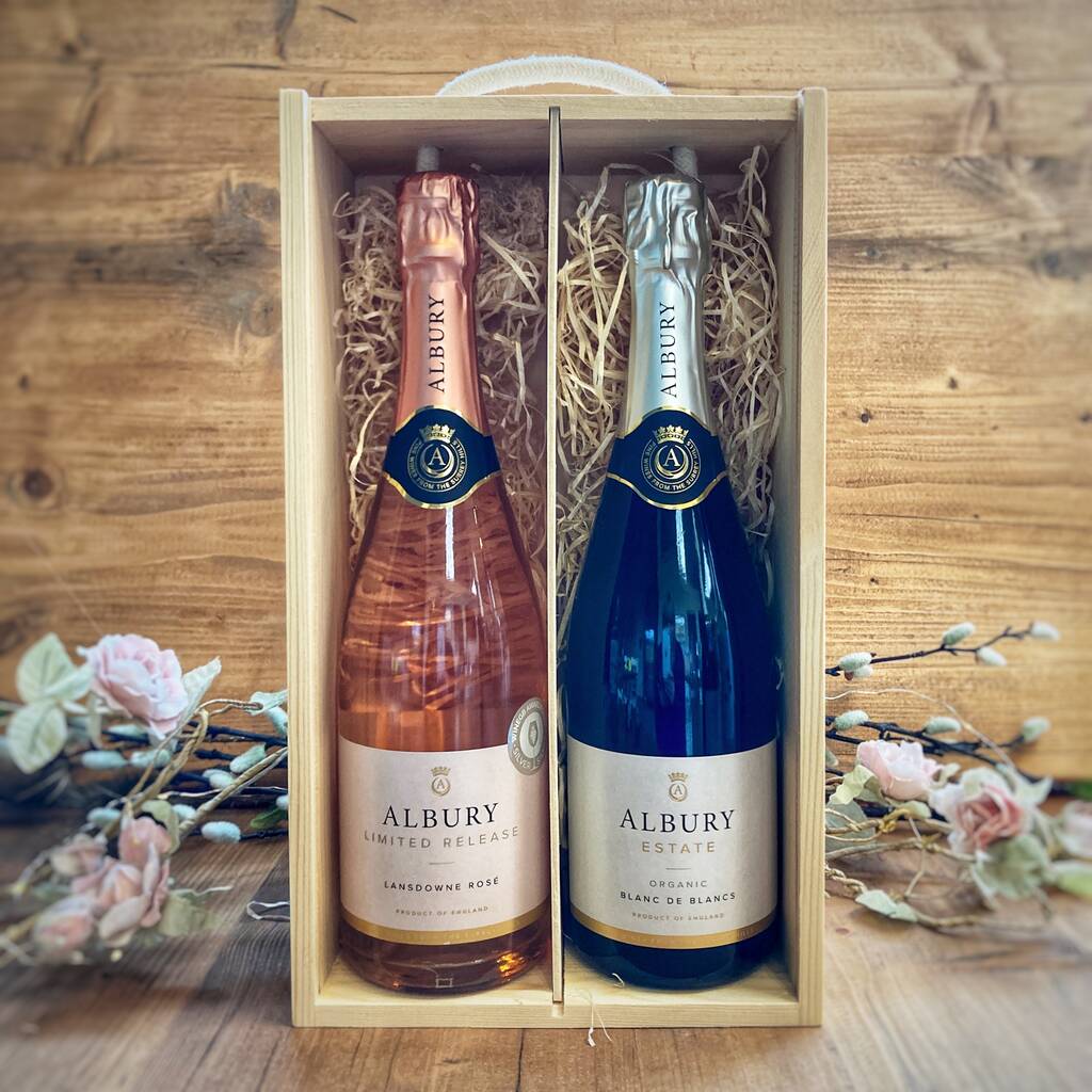 English Sparkling Wine Lovers Gift Box By Albury Organic Vineyard