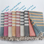 Personalised Cotton Beach Towel And Leather Carrier Strap, thumbnail 12 of 12